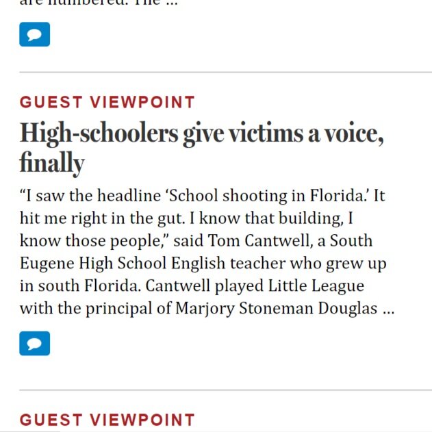 The Register-Guard: High schoolers give victims a voice,&nbsp;finally